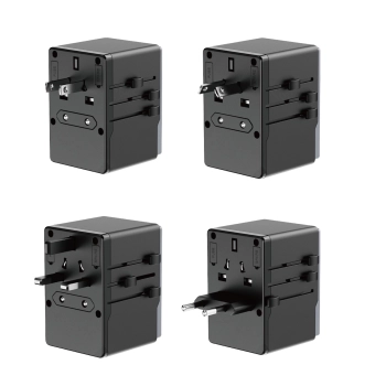 Ładowarka adapter podróżny GAN PRO 3 65W EU / US / JP / AUS / UK 2x USB-C 2x USB-A - czarny