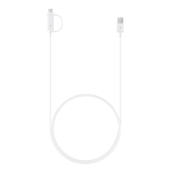 Kabel przewód Samsung Combo USB-A - micro USB i USB-C 1.5m - biały