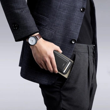 Portfel na karty Magnetic Wallet MagSafe z podstawką - czarny