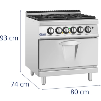 Kuchnia gazowa z piekarnikiem 4 palniki 14.4 kW