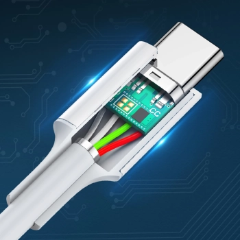 Kabel przewód USB-C - USB-C PD QC AFC 2m - biały