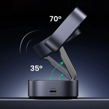 3w1 Ładowarka indukcyjna MagSafe Qi na telefon słuchawki z portem USB-C - czarna