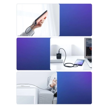 Kabel przewód USB-A - USB-C QC 3.0 3A 1.5m - szary