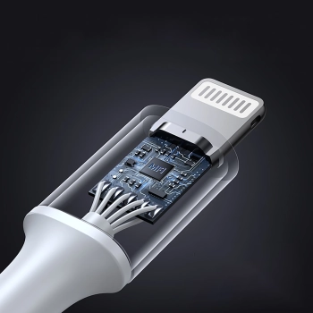 Kabel przewód USB-C - iPhone Lightning MFi 1m - srebrny