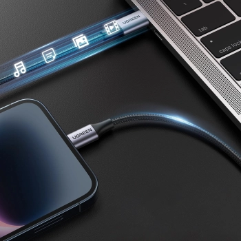 Kabel przewód do iPhone Lightning - USB-C 2.0 MFi 1m - szary