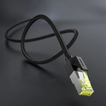 Kabel przewód patchcord Ethernet RJ45 Cat 7 10 Gbps 5m - czarny