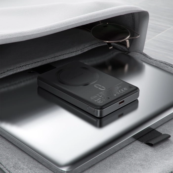Powerbank magnetyczny 10000mAh PD20W MagSafe ultra cienki - czarny