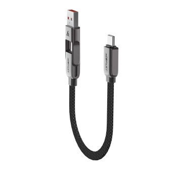 Kabel przewód USB-C - USB-A / USB-C 480Mb/s 3A 0.2m - czarny