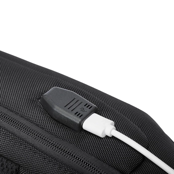 Plecak miejski Premium na jedno ramię antykradzieżowy z organizerem i USB - czarny