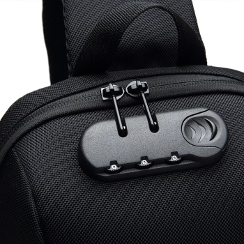 Plecak miejski Premium na jedno ramię antykradzieżowy z organizerem i USB - czarny