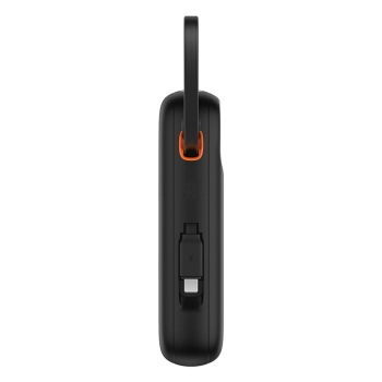 Powerbank QPow 2 20000mAh 30W z 2 wbudowanymi kablami USB-C - czarny