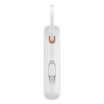 Powerbank QPow 2 20000mAh 30W z 2 wbudowanymi kablami USB-C - biały