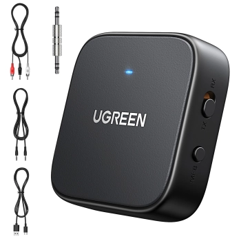 Nadajnik odbiornik audio Bluetooth 5.2 TX RX mini Jack USB-C RCA - czarny