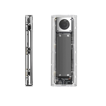 Kieszeń obudowa na dysk TCM2-G20 M.2 NVME USB-C 3.2 20Gb/s - srebrno-przezroczysta
