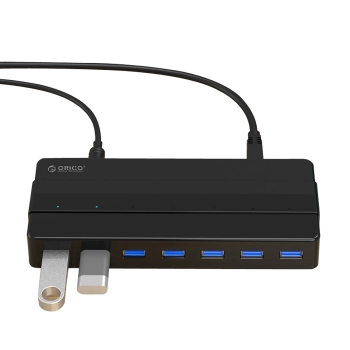 Hub rozdzielacz H7928-U3-V1 7x USB-A - czarny