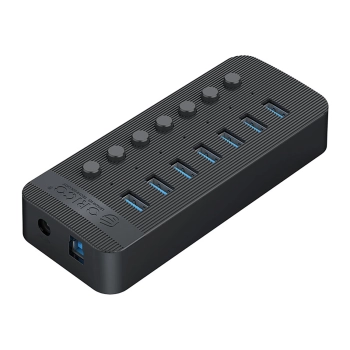 Hub CT2U3-7AB z włącznikami 7x USB-A - czarny