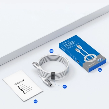 Kabel przewód CDX 60W 3A Power Delivery USB-C 1m - biały