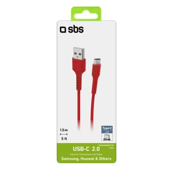 Kabel przewód USB-A - USB-C 1.5m - czerwony