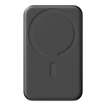 Powerbank indukcyjny 5000mAh USB-A USB-C 20W z kablem USB-C - czarny