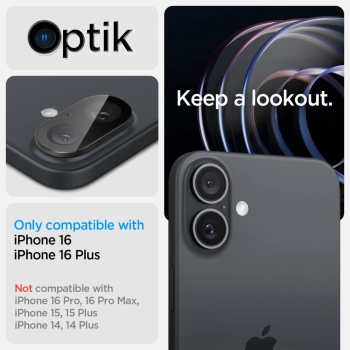 Szkło na aparat do iPhone 16 / 16 PLUS czarne - 2 szt.