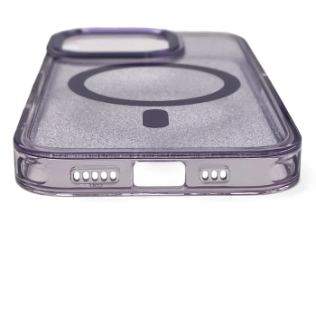 Etui ochronne na Samsung Galaxy S24 FE Glitter Case MagSafe - fioletowe z brokatem