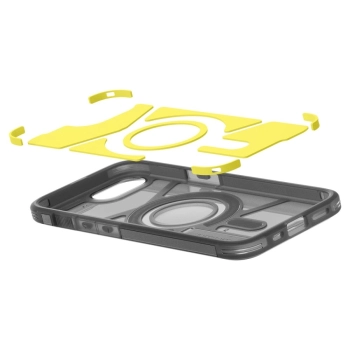 Etui plecki na iPhone 16e z podstawką Tough Armor MagSafe - przezroczysto-szare