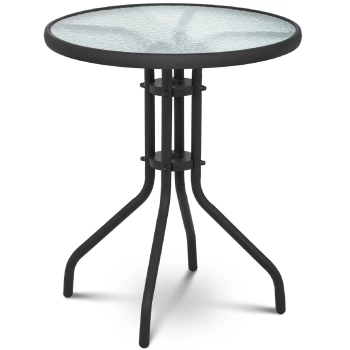 Stolik balkonowy kawowy ogrodowy szklany okrągły śr. 60 cm