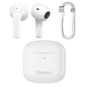 Bezprzewodowe słuchawki Bluetooth 5.0 TWS douszne wodoodporne IP64 E3 biały