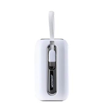 Powerbank 10000mAh Colorful Series 22.5W z kablami USB-C i Iphone Lightning biały