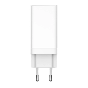 Szybka uniwersalna ładowarka sieciowa GaN3 PRO 2x USB-C / USB + kabel USB-C 65W - biały