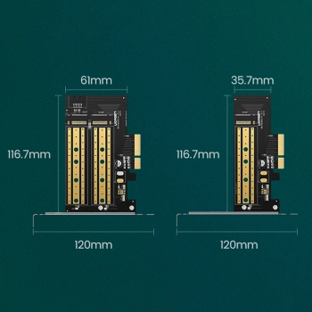 Karta rozszerzeń adapter PCIe 3.0 x4 dodatkowe dwa sloty SSD M.2 M-Key i M.2 B-Key