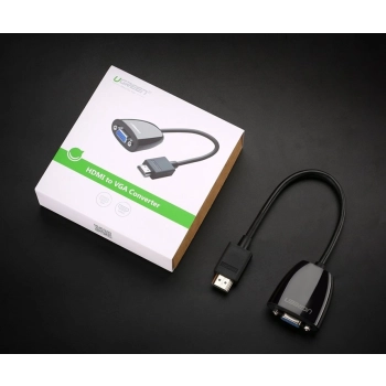 Przejściówka adapter przewód z HDMI męski do VGA żeński FHD czarny