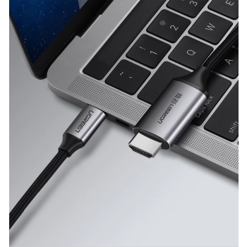 Kabel przewód przejściówka HDMI - USB-C 4K 60Hz 1.5m czarno-szary
