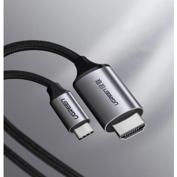 Kabel przewód przejściówka HDMI - USB-C 4K 60Hz 1.5m czarno-szary