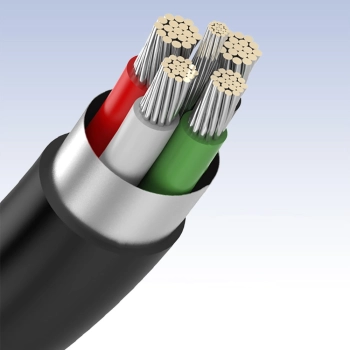 Przewód kabel 5-pinowy pozłacany USB - mini USB 0.25m czarny