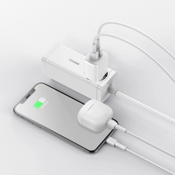 Mała ładowarka sieciowa Compact 2x USB 10.5W biały