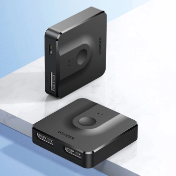 2x DisplayPort wejście do 1x DisplayPort wyjście przełącznik 4K 1080p czarny