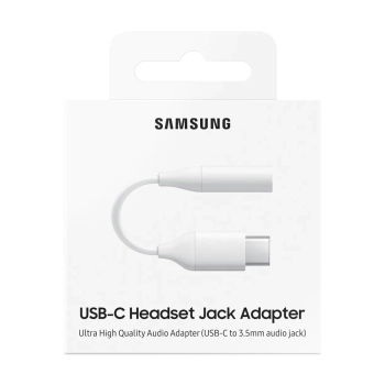 Adapter przejściówka słuchawek 3,5 mm mini jack żeński - USB-C męski biały