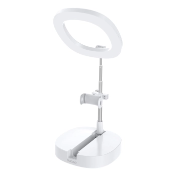 Zestaw statyw + lampa LED Ring Flash do nagrywania filmów YouTube TikTok biały