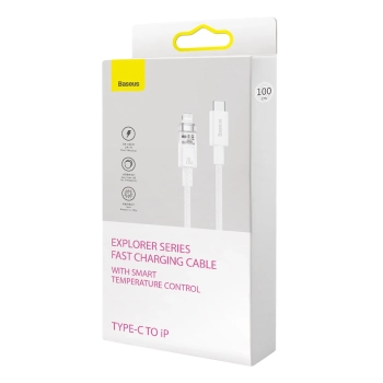 Kabel przewód w oplocie do iPhone Explorer Series USB-C - Lightning 20W 1m biały