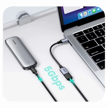Przejściówka adapter z kabla przewodu USB na USB-C OTG 15cm czarny