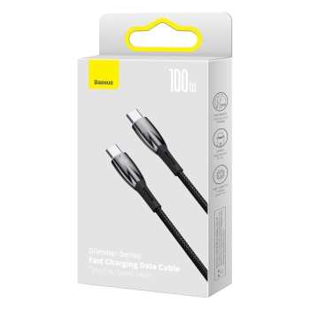 Wytrzymały elastyczny kabel do szybkiego ładowania USB-C 100W 1m czarny