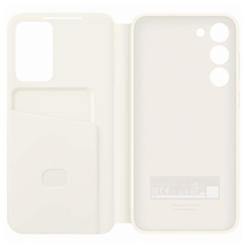Etui pokrowiec z klapką portfel na kartę Samsung Galaxy S23+ Smart View Wallet Case kremowe