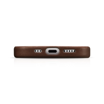 Skórzane etui pokrowiec do iPhone 15 Plus Oil Wax Premium Leather MagSafe brązowe