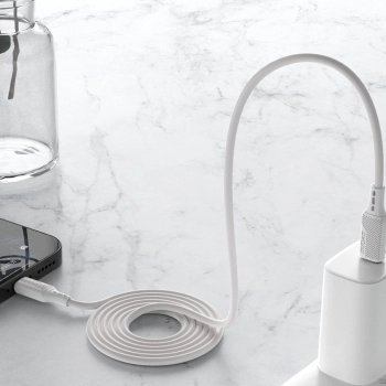 Kabel przewód USB-C do ładowania i transferu danych 100W PD 1m biały