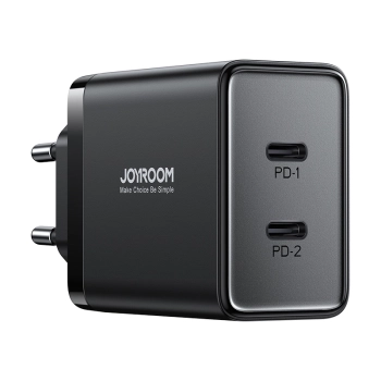 Szybka ładowarka sieciowa 40W 2x USB-C QC PD czarna