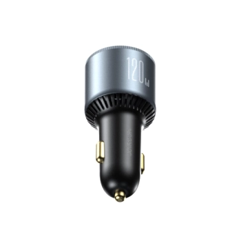 Ładowarka samochodowa 120W 2x USB-C 1x USB-A + kabel USB-C 100W ciemnoszara