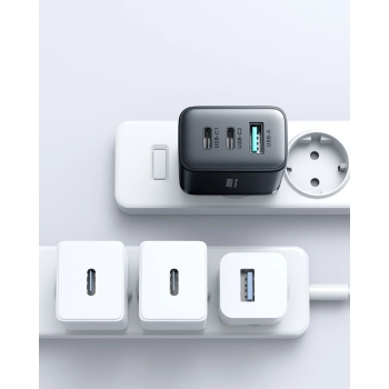 Szybka ładowarka sieciowa 2x USB-C / 1x USB-A 32W czarna