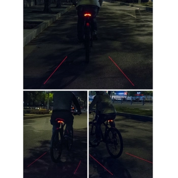 Lampka rowerowa tylna z pilotem laserem i funkcją kierunkowskazów USB-A