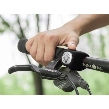 Dzwonek rowerowy elektroniczny w obudowie silikonowej - czarny